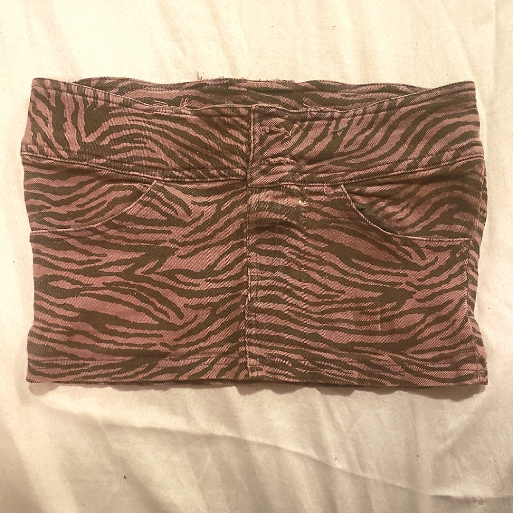 Purple Zebra Denim Micro Mini Stretchy Punk AF Jean Skirt
